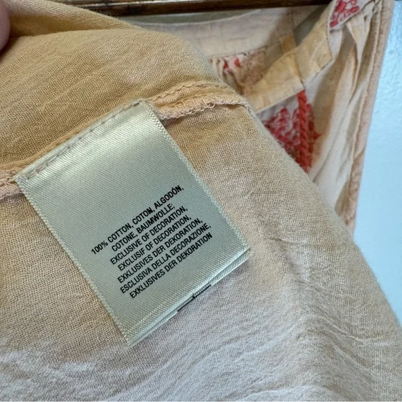 Anthropologie Desert Rose Boho Beach Midi Dress Small 100% cotton embroidered - Picture 7 of 14